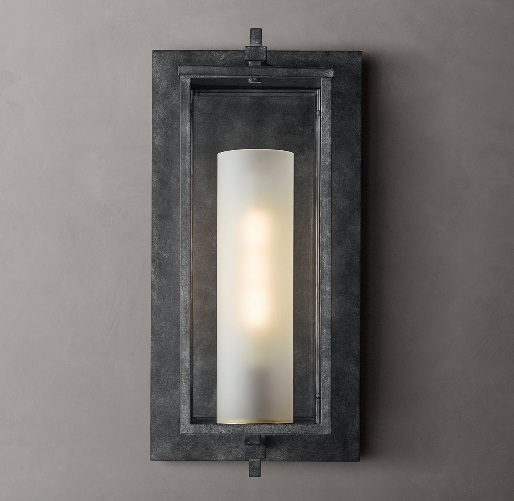 Sand-Cast Crystal Outdoor Column Sconce