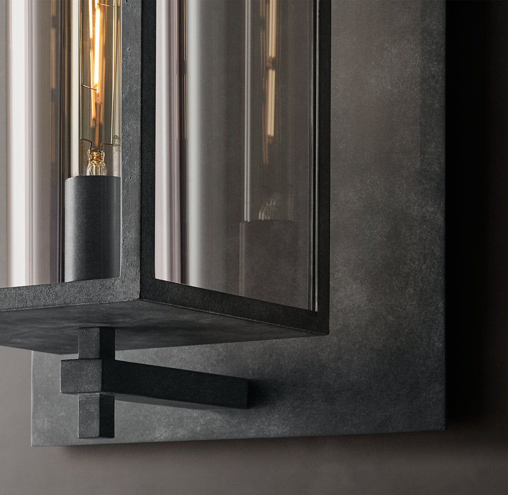 Sand-Cast Crystal Outdoor Column Sconce