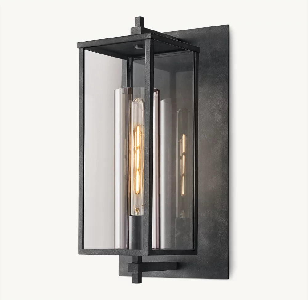 Sand-Cast Crystal Outdoor Column Sconce
