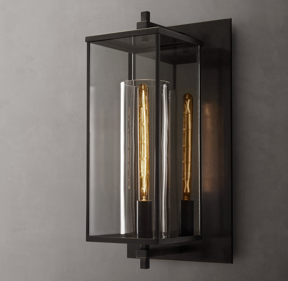 Sand-Cast Crystal Outdoor Column Sconce