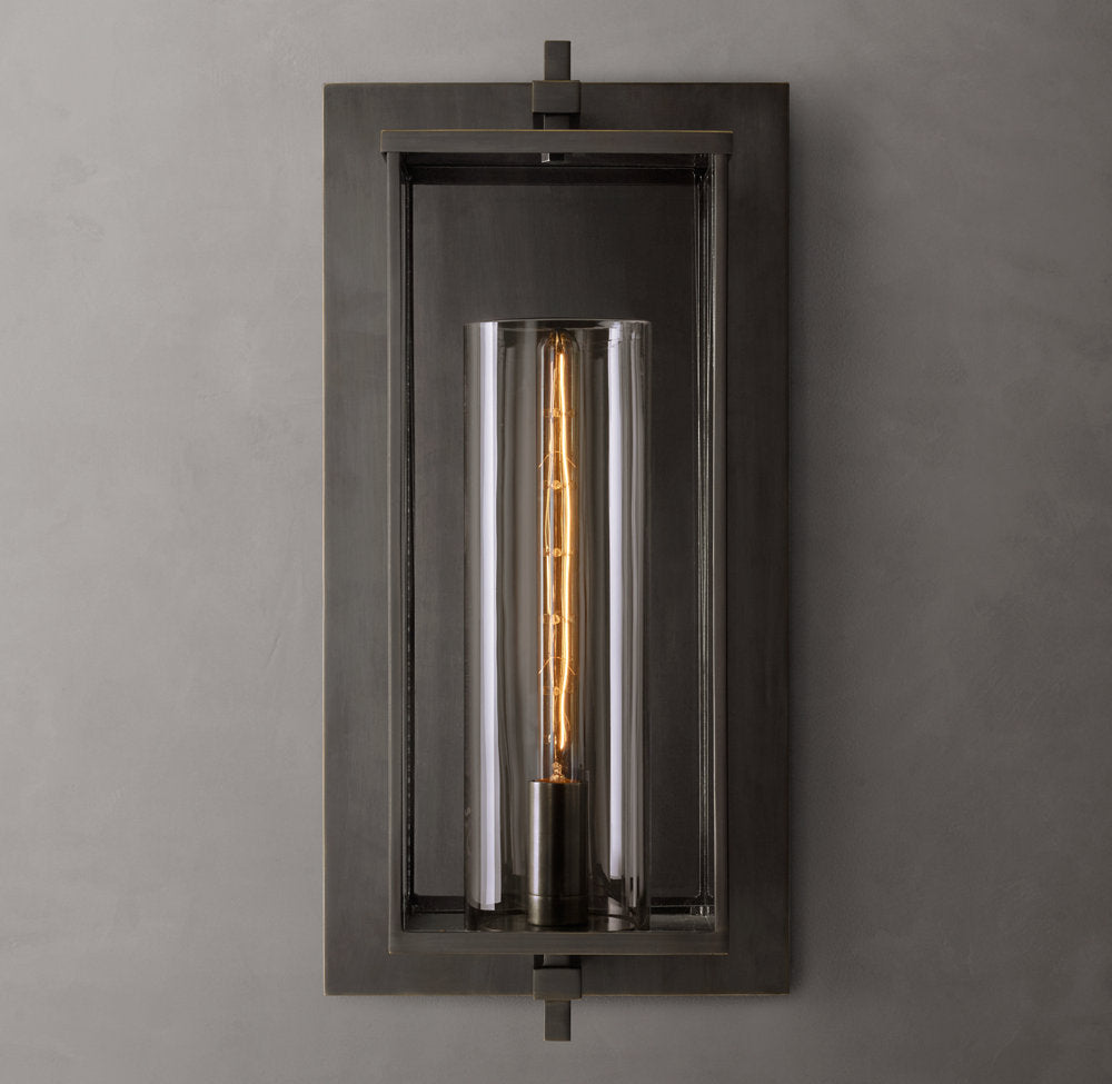Sand-Cast Crystal Outdoor Column Sconce