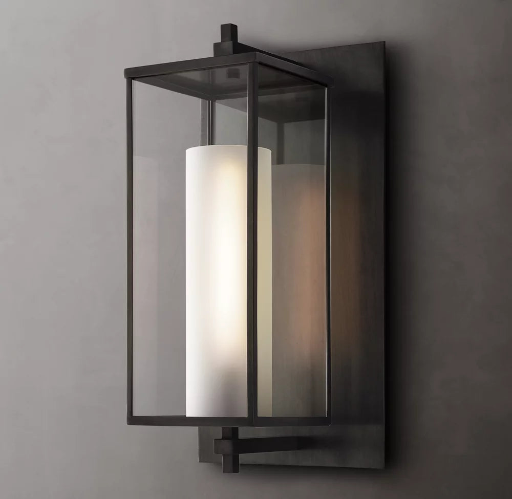 Sand-Cast Crystal Outdoor Column Sconce