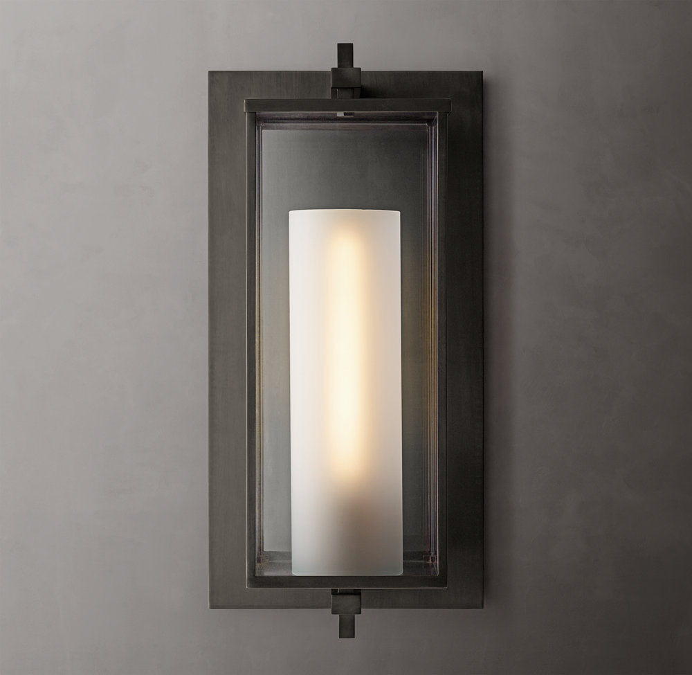 Sand-Cast Crystal Outdoor Column Sconce