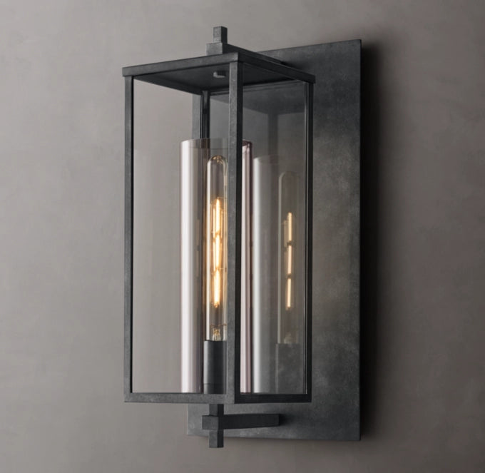 Sand-Cast Crystal Outdoor Column Sconce