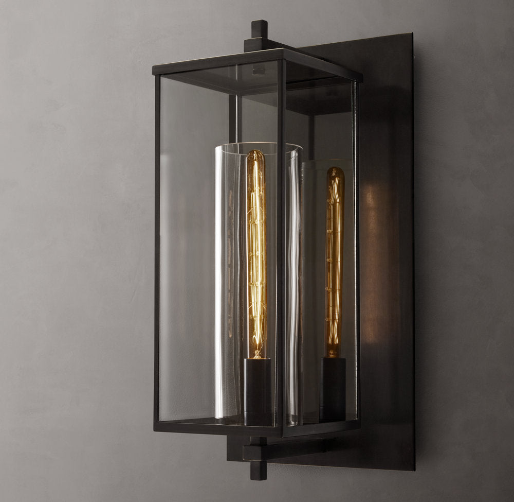 Sand-Cast Crystal Outdoor Column Sconce