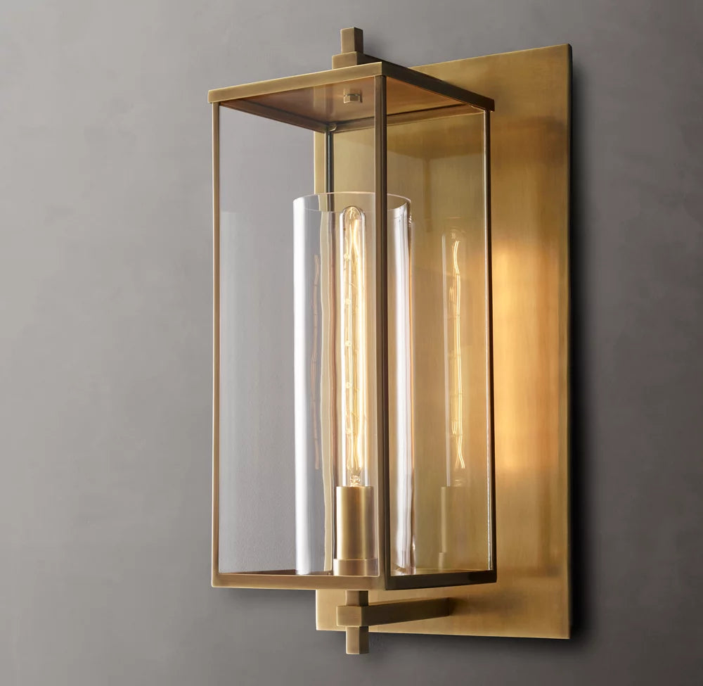 Sand-Cast Crystal Outdoor Column Sconce