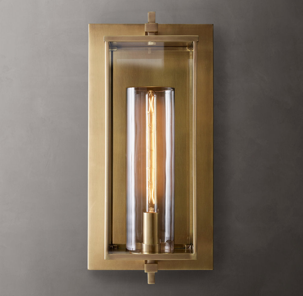 Sand-Cast Crystal Outdoor Column Sconce