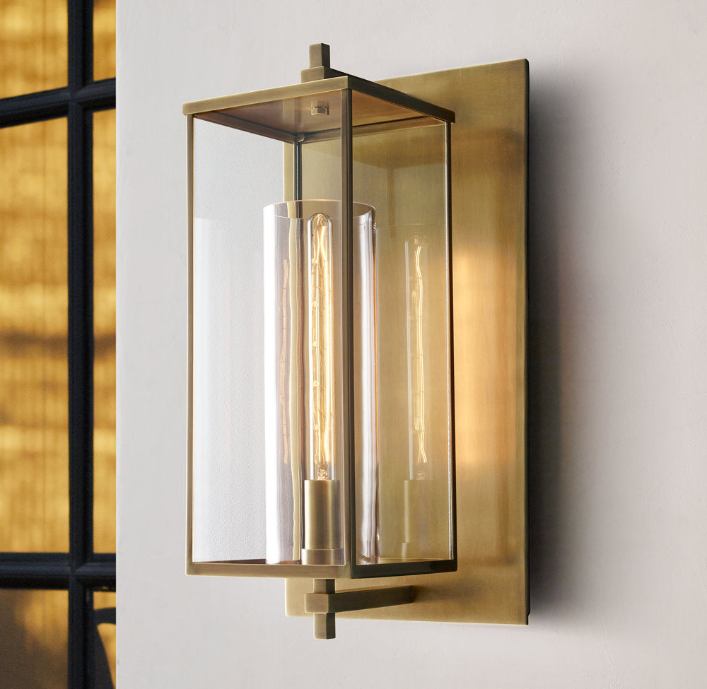 Sand-Cast Crystal Outdoor Column Sconce