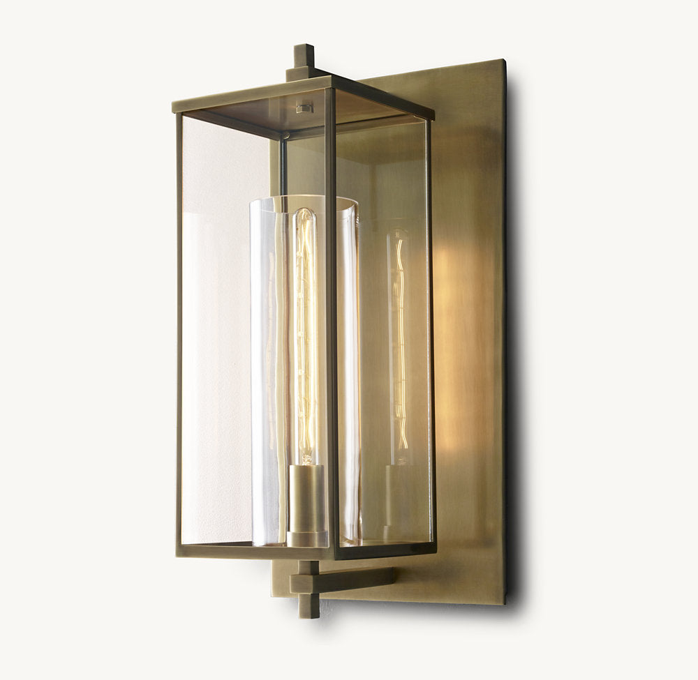 Sand-Cast Crystal Outdoor Column Sconce