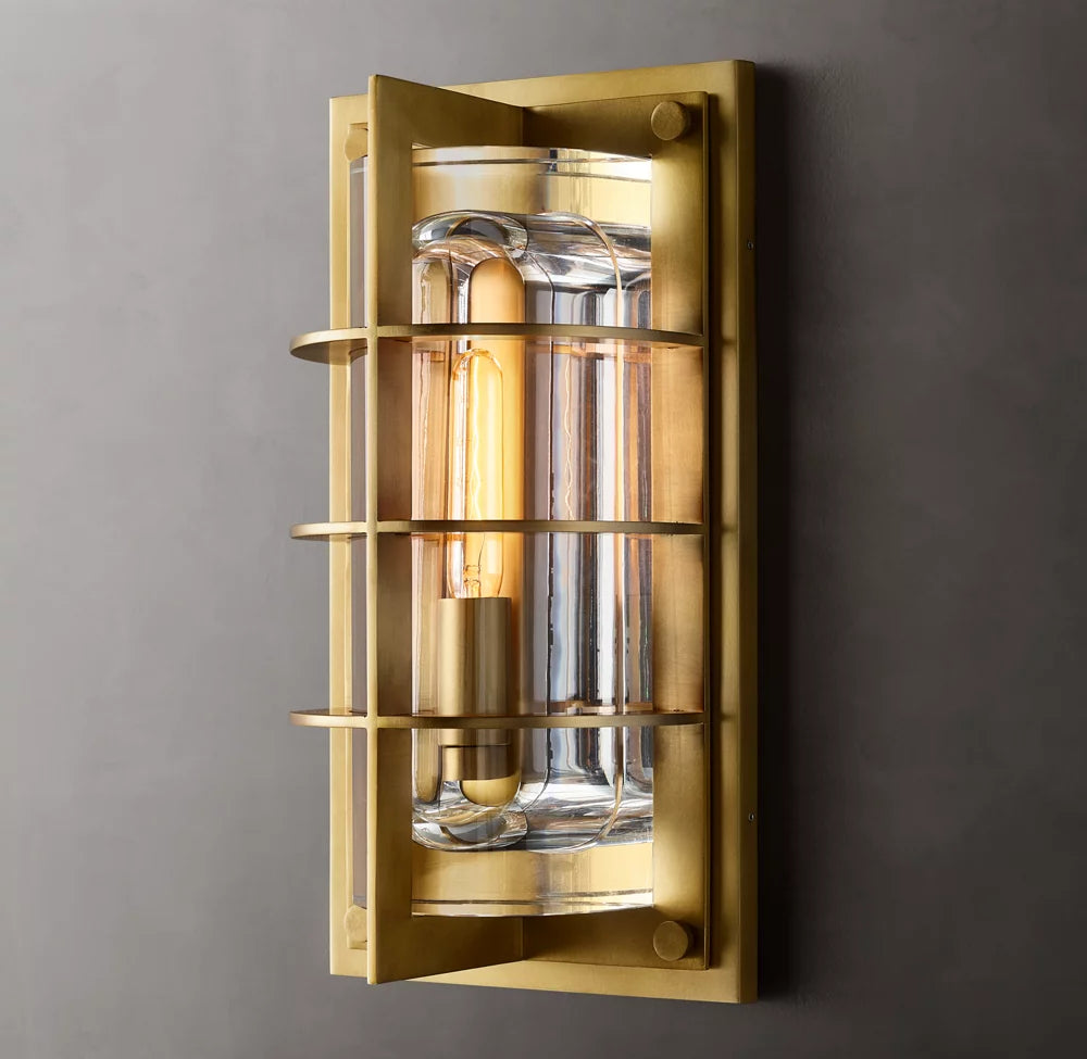 Sand-Cast Crystal Outdoor Lantern Sconce