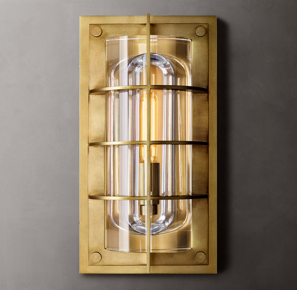 Sand-Cast Crystal Outdoor Lantern Sconce