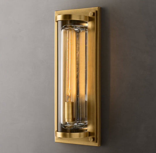 Sand-Cast Crystal Outdoor Pillar Sconce