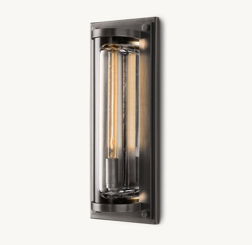 Sand-Cast Crystal Outdoor Pillar Sconce