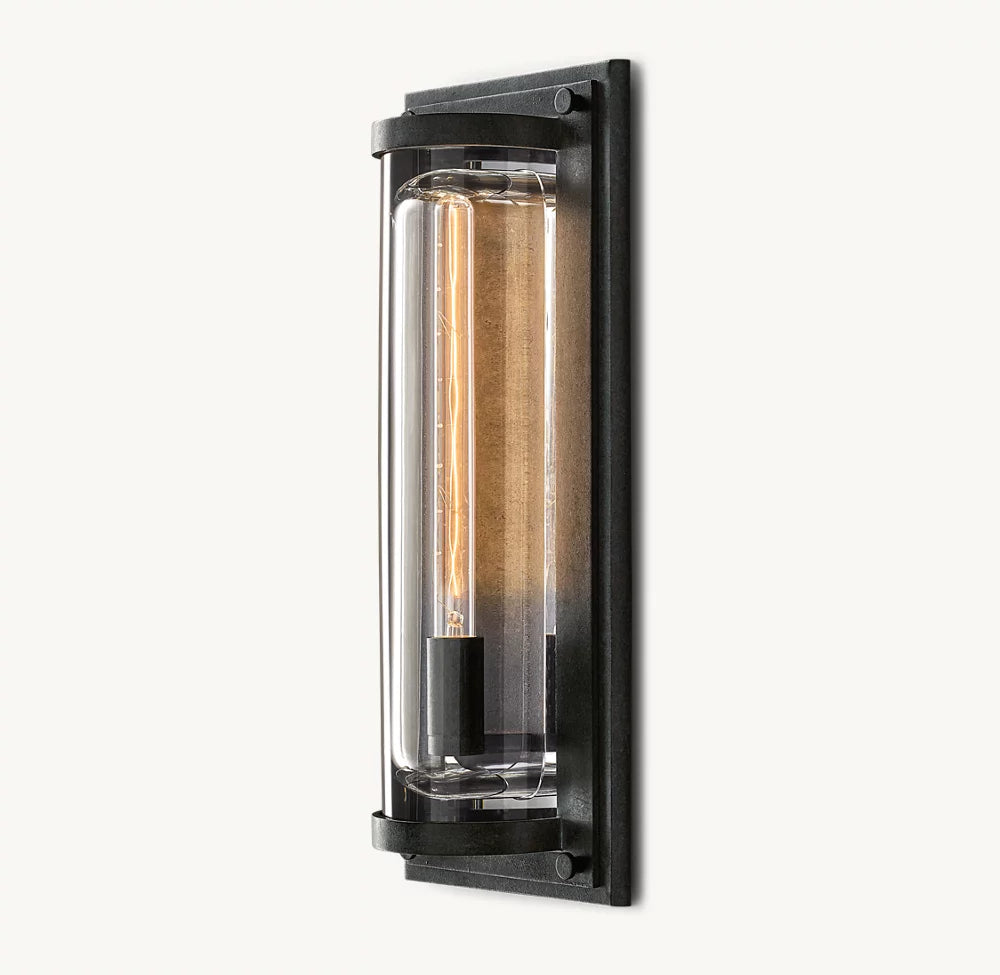 Sand-Cast Crystal Outdoor Pillar Sconce