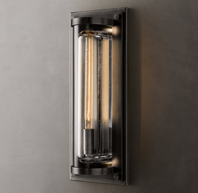 Sand-Cast Crystal Outdoor Pillar Sconce