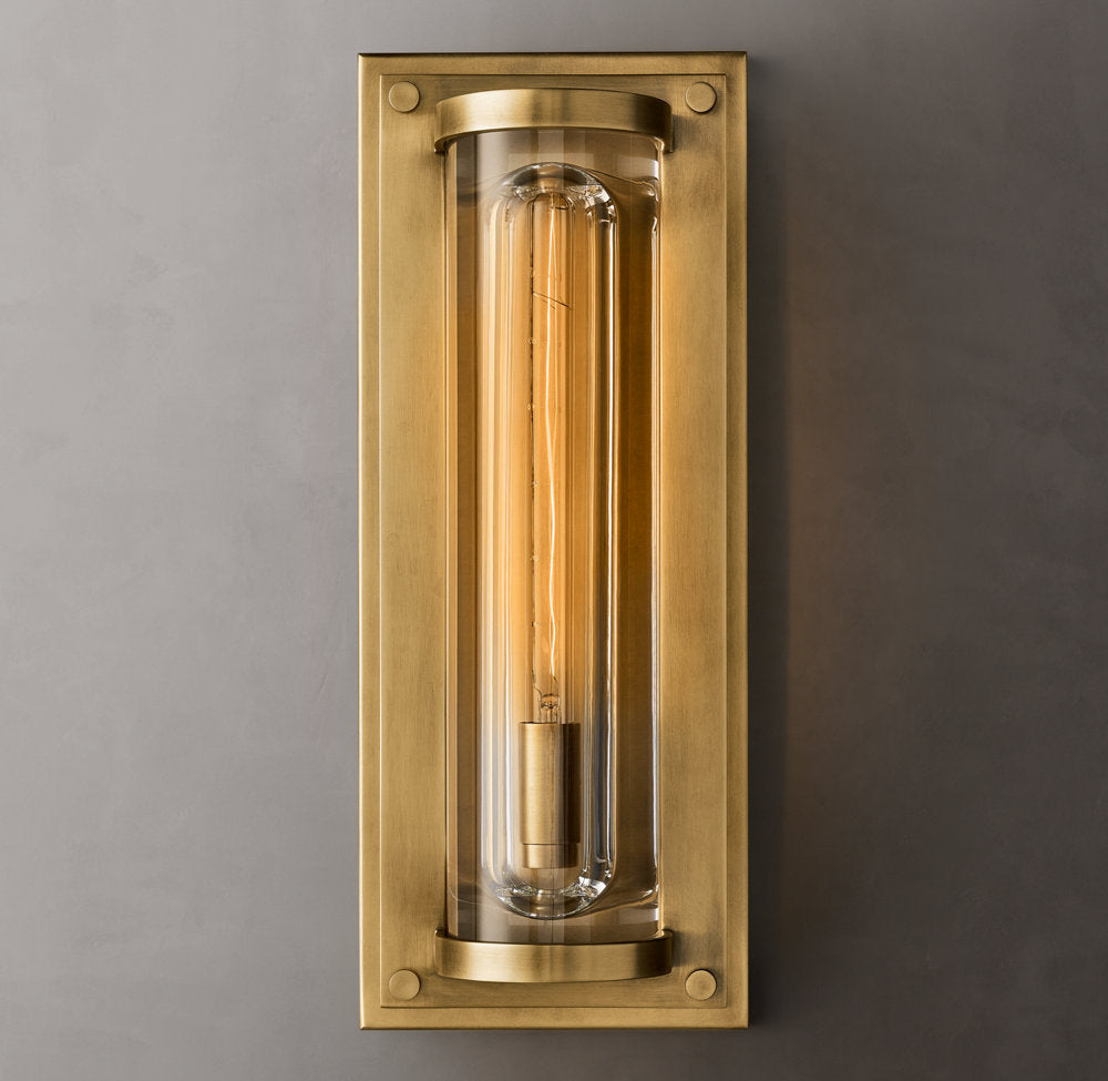 Sand-Cast Crystal Outdoor Pillar Sconce