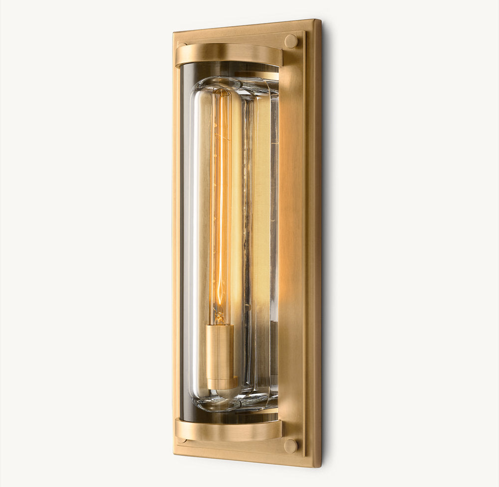 Sand-Cast Crystal Outdoor Pillar Sconce