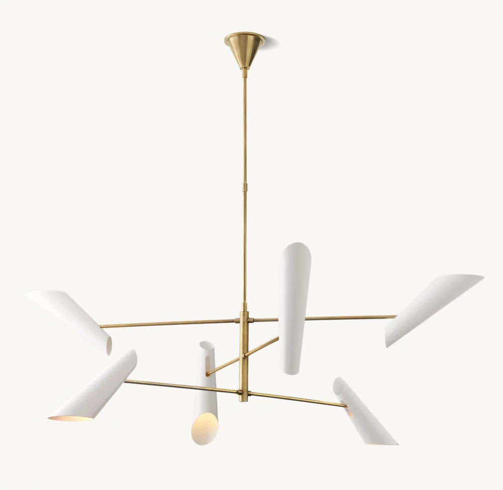Sculptural Black Shade Mobile Chandelier