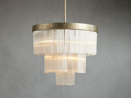 Selenite Crystal Drum Chandelier