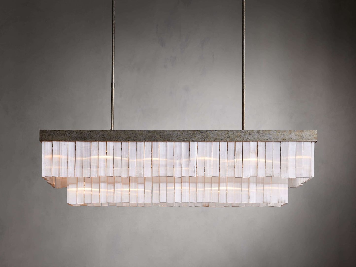Selenite Crystal Rectangular Chandelier