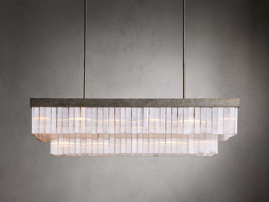 Selenite Crystal Rectangular Chandelier