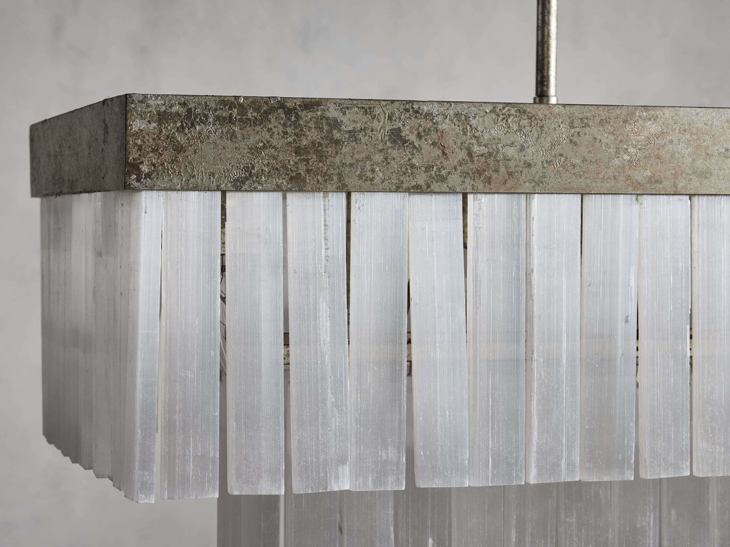 Selenite Crystal Rectangular Chandelier