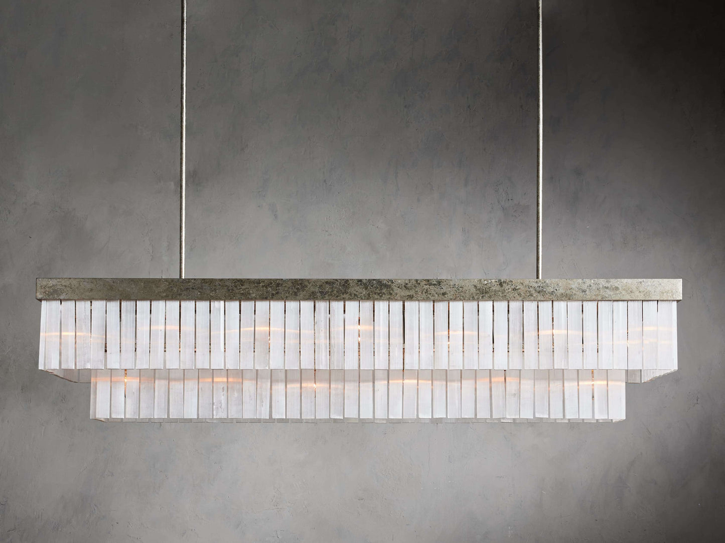 Selenite Crystal Rectangular Chandelier