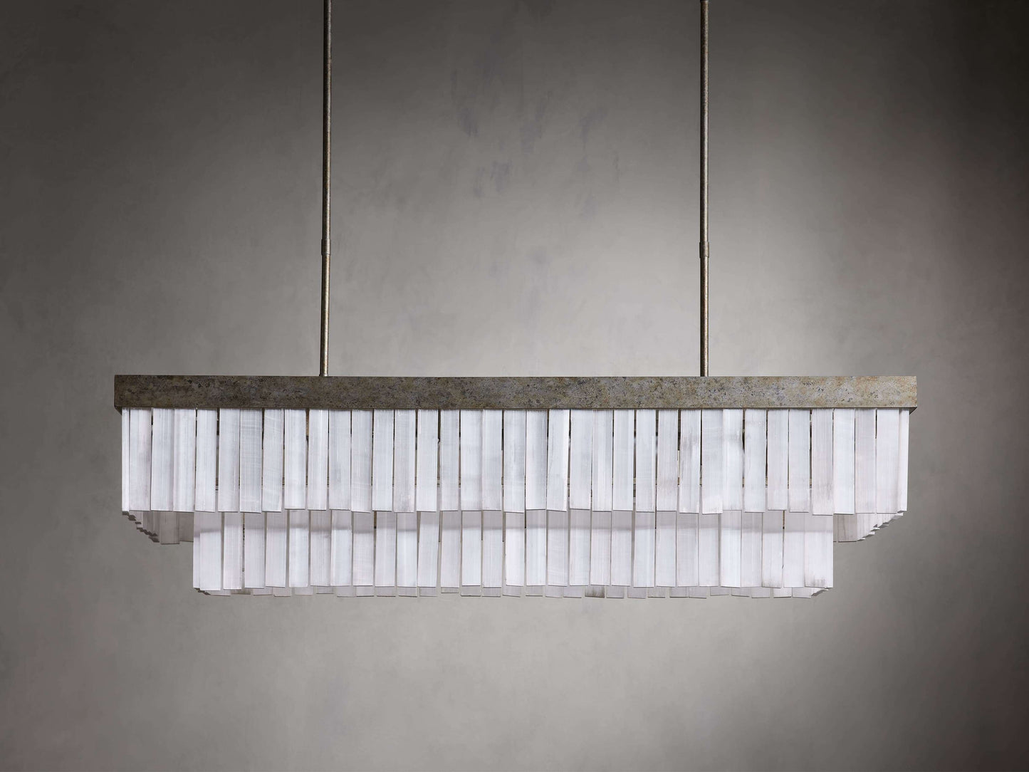 Selenite Crystal Rectangular Chandelier