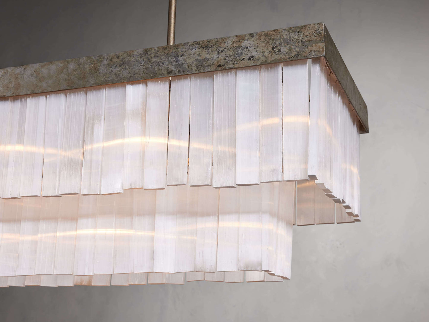 Selenite Crystal Rectangular Chandelier