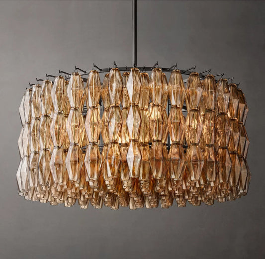Smoke Blown Glass Crown Chandelier