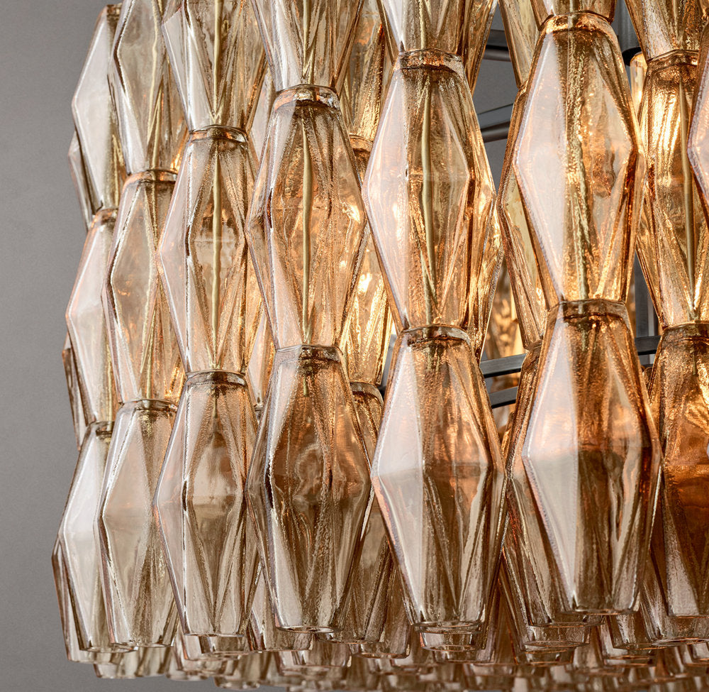 Smoke Blown Glass Crown Chandelier