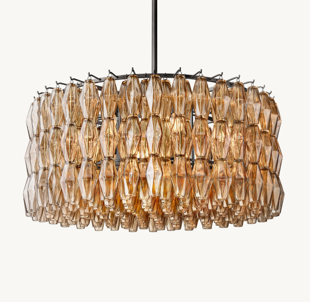 Smoke Blown Glass Crown Chandelier