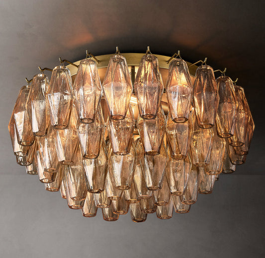 Smoke Blown Glass Globe Flush Mount