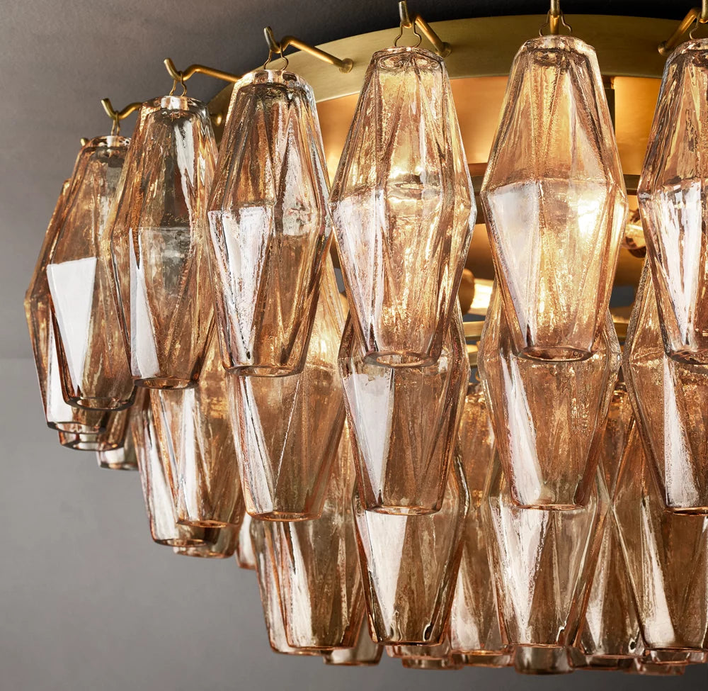 Smoke Blown Glass Globe Flush Mount