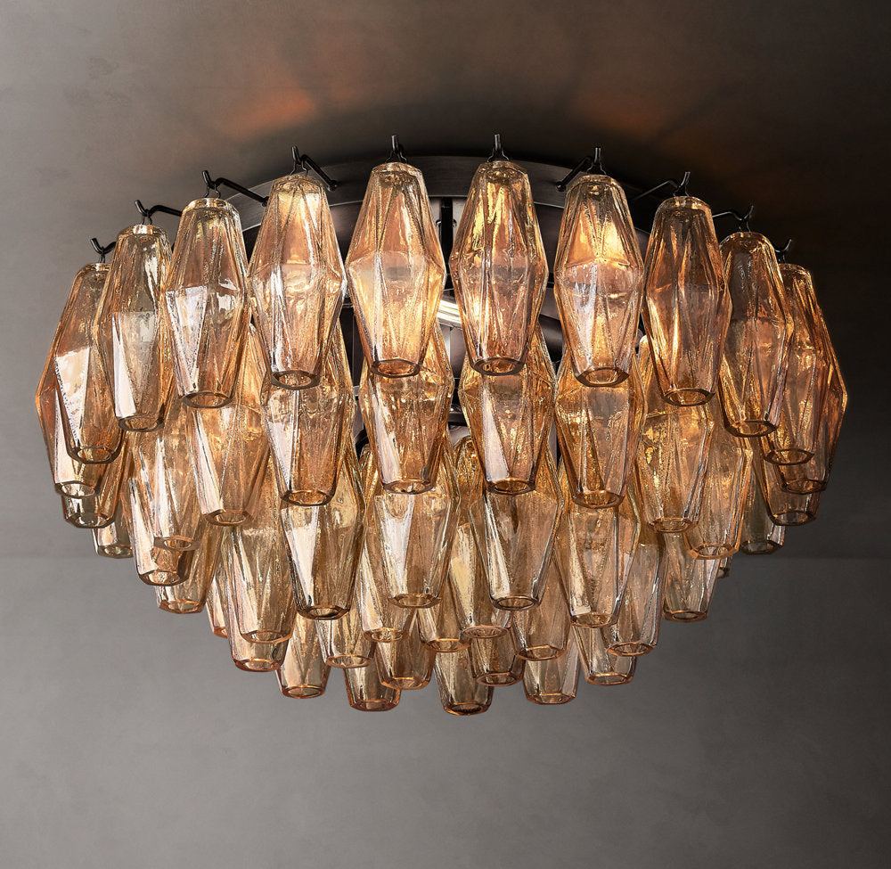 Smoke Blown Glass Globe Flush Mount
