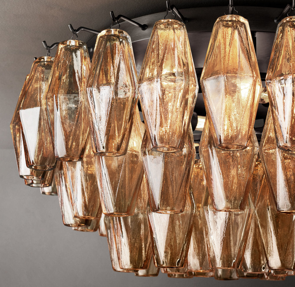 Smoke Blown Glass Globe Flush Mount