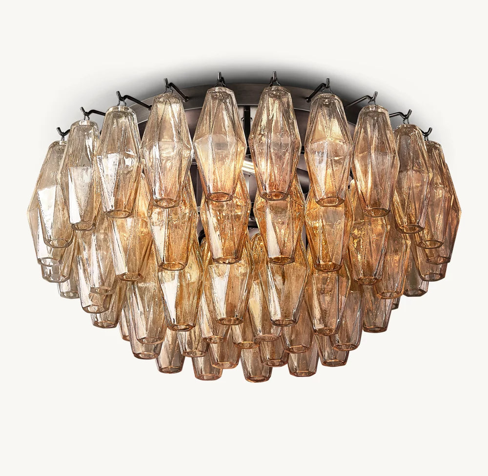 Smoke Blown Glass Globe Flush Mount