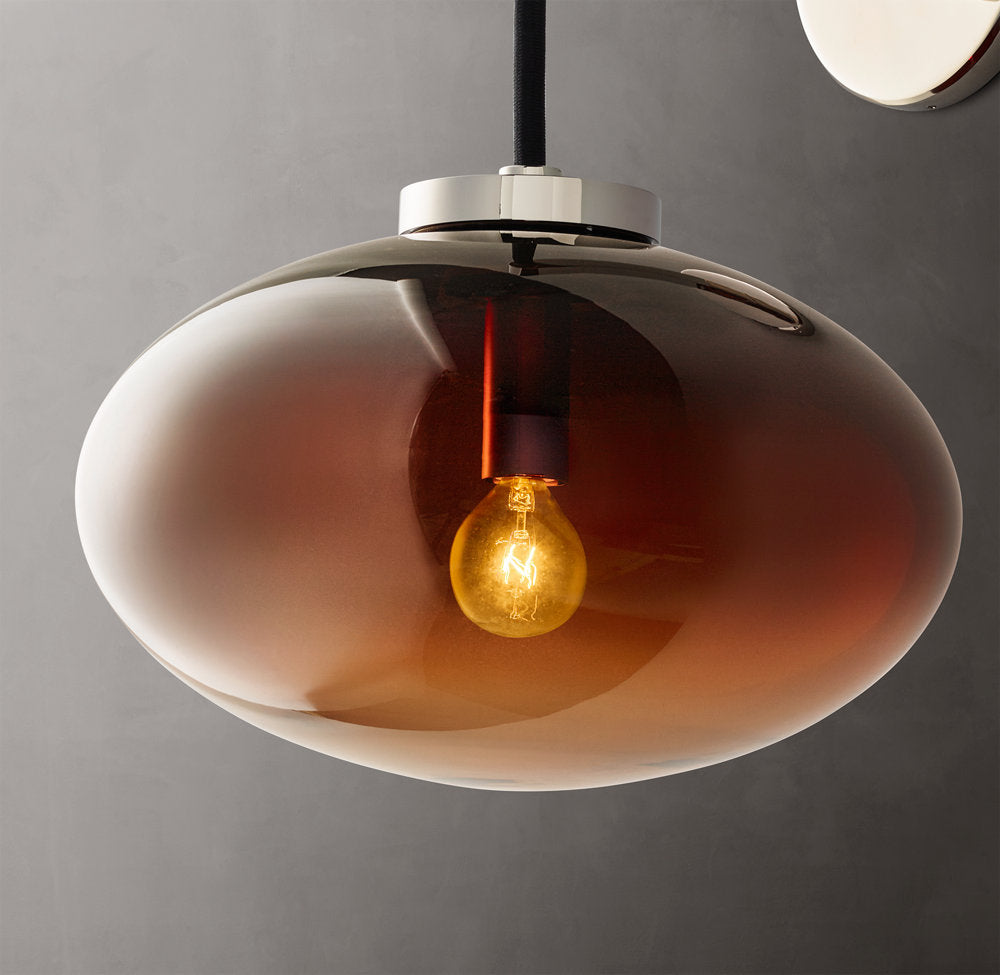 Smoke Blown Glass Globe Wall Light