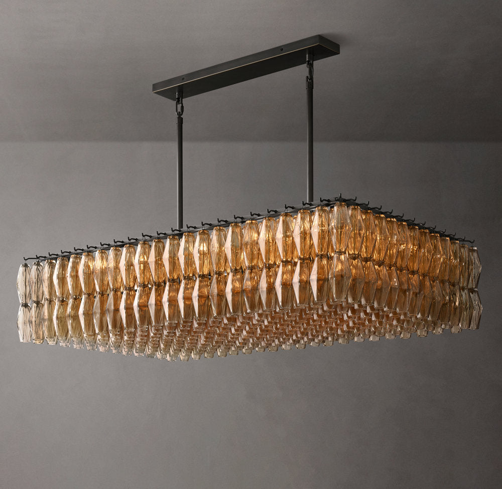 Smoke Blown Glass Island Chandelier