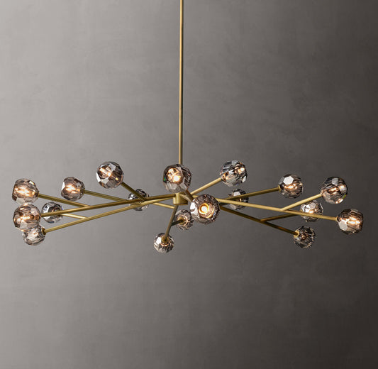 Smoke Crystal Sphere Orbit Chandelier