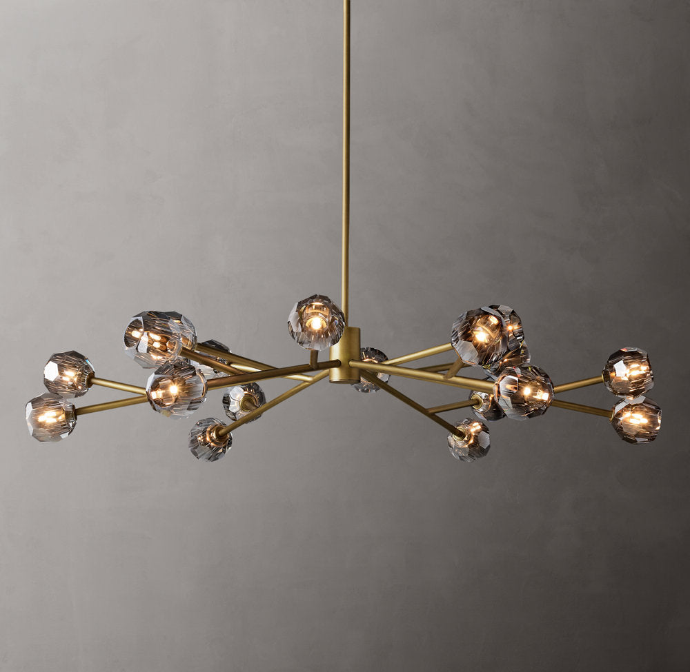 Smoke Crystal Sphere Ring Chandelier