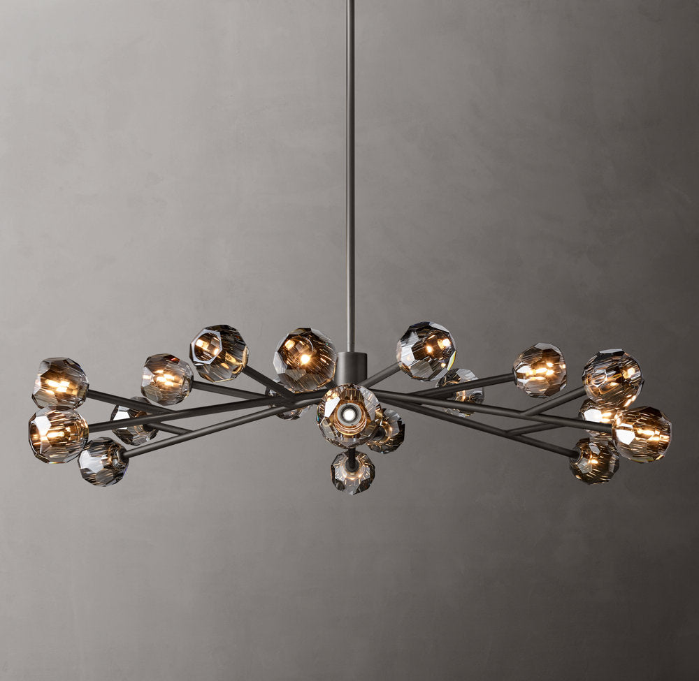 Smoke Crystal Sphere Ring Chandelier