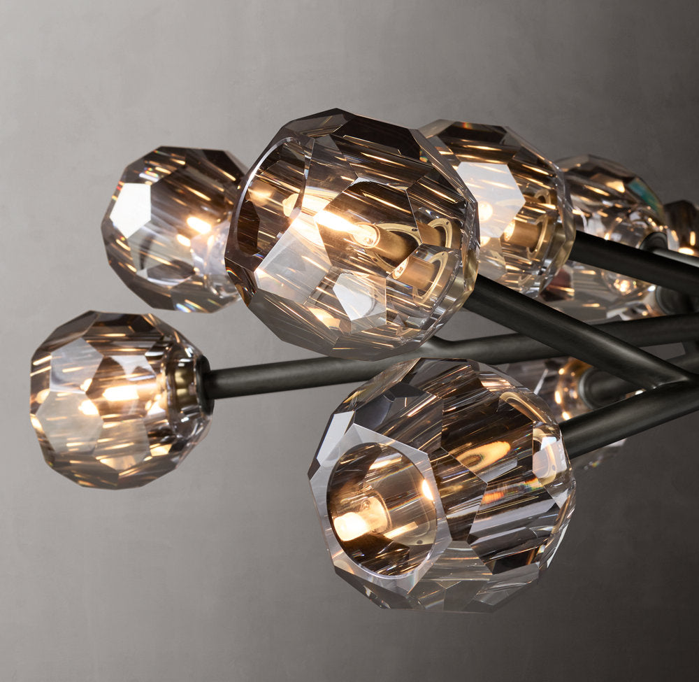 Smoke Crystal Sphere Ring Chandelier