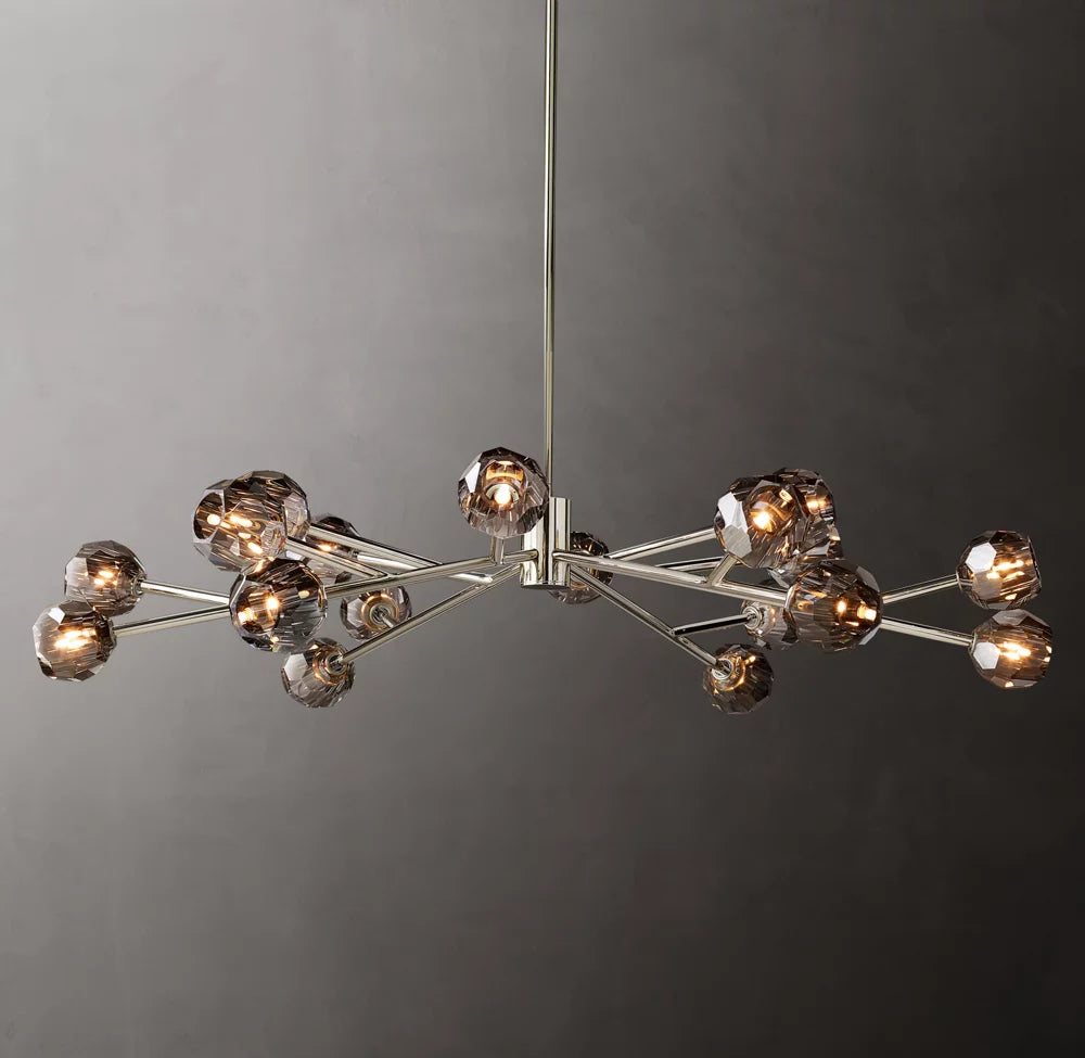 Smoke Crystal Sphere Ring Chandelier