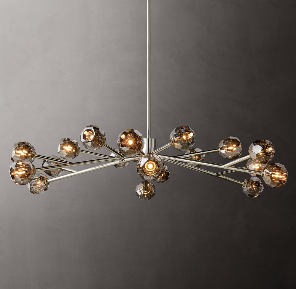 Smoke Crystal Sphere Ring Chandelier