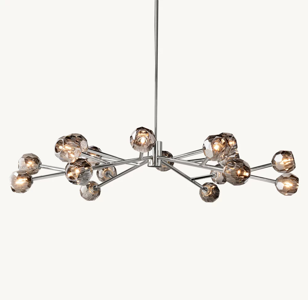 Smoke Crystal Sphere Ring Chandelier