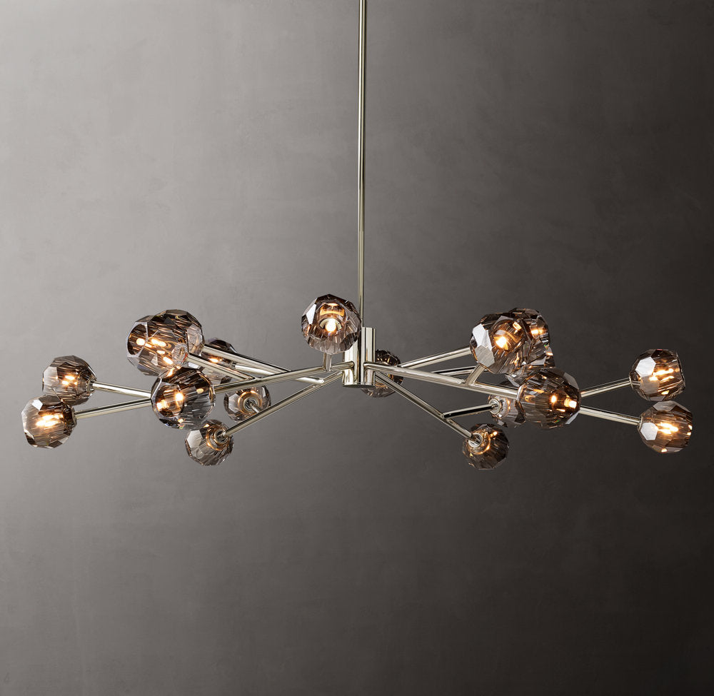 Smoke Crystal Sphere Ring Chandelier