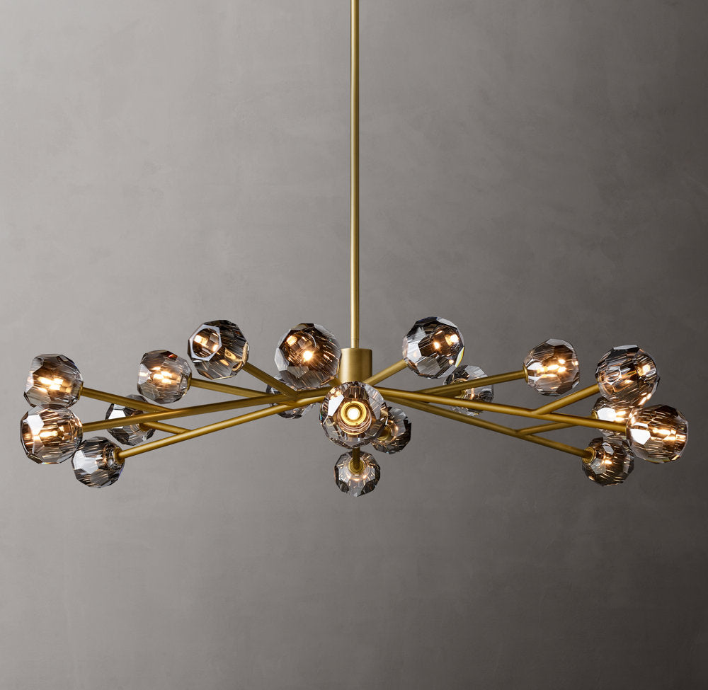 Smoke Crystal Sphere Ring Chandelier