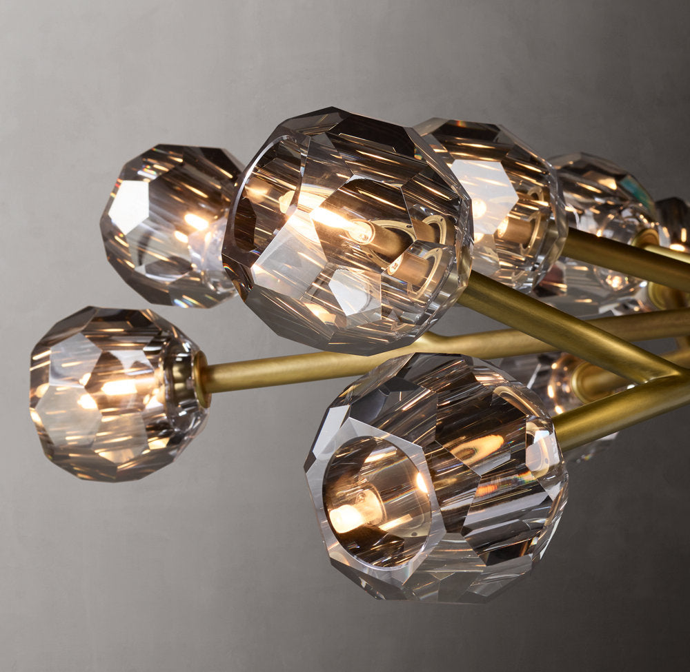 Smoke Crystal Sphere Ring Chandelier