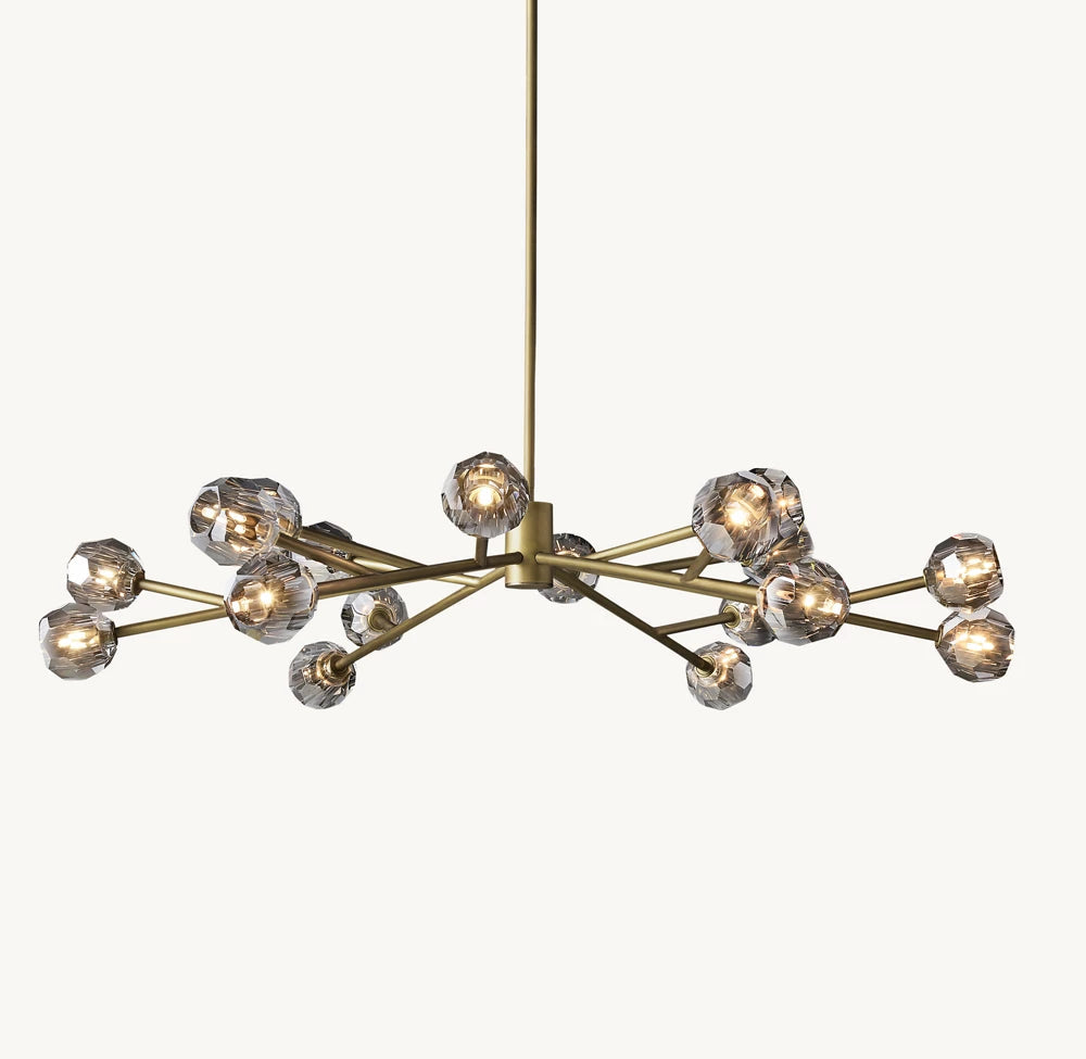 Smoke Crystal Sphere Ring Chandelier